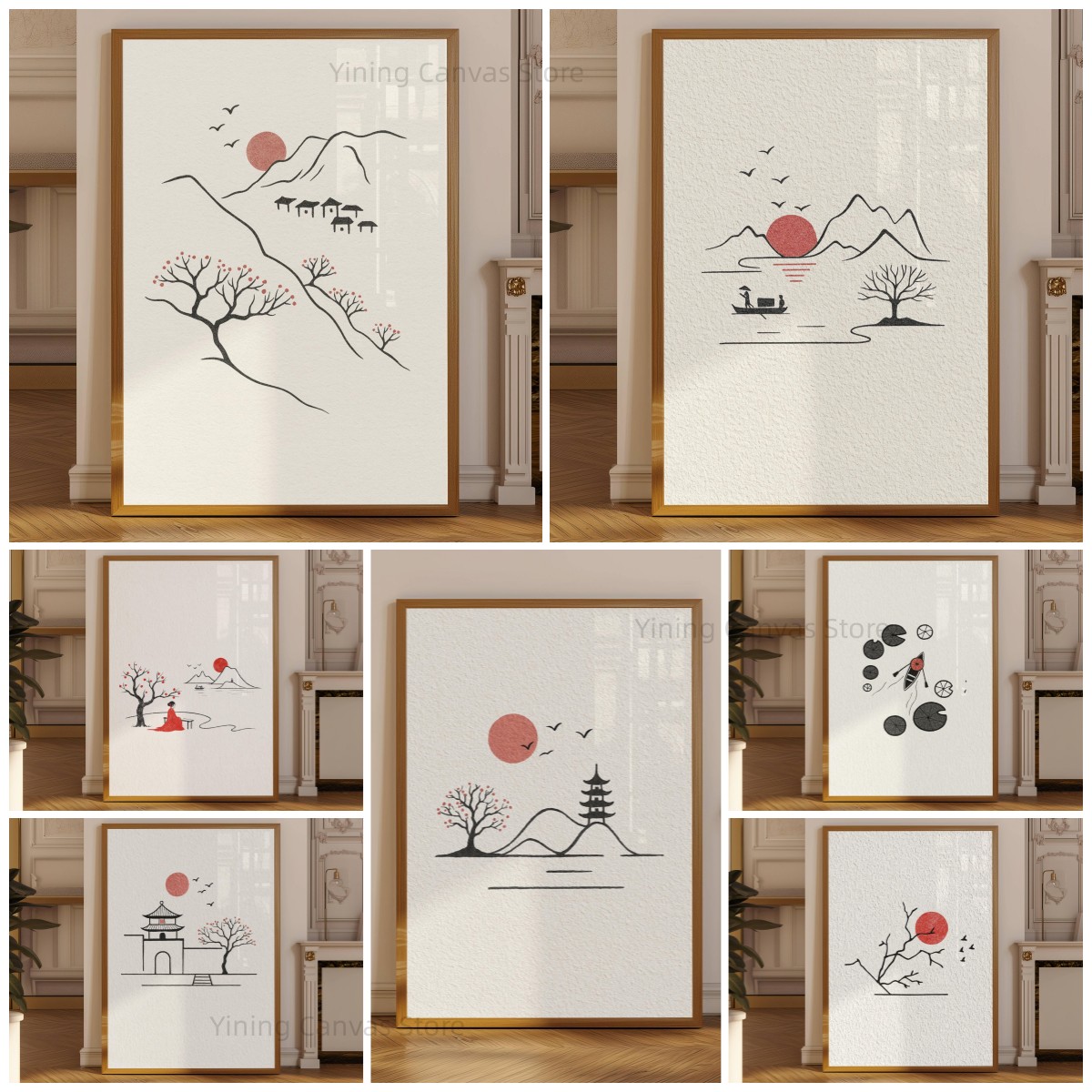 Japanese Zen Lifestyle - Pôster Minimalista Japonês em Tinta, Arte