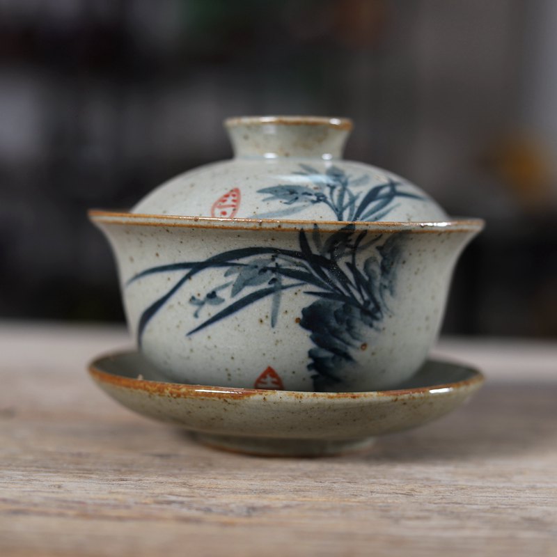Matcha Bowl Chawan - Pintado à mão chinês sancai gaiwan