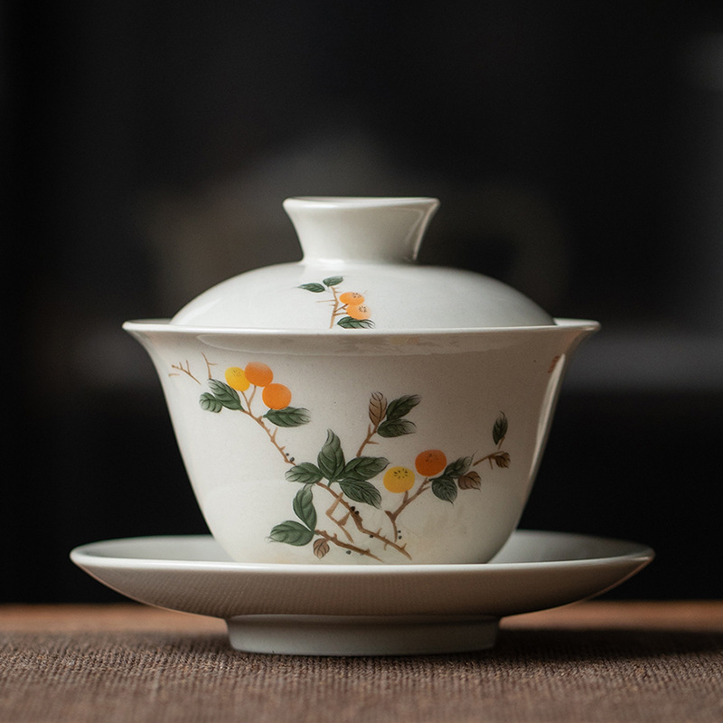 Matcha Bowl Chawan - Grama e Madeira Cerâmica Gaiwan, Retro