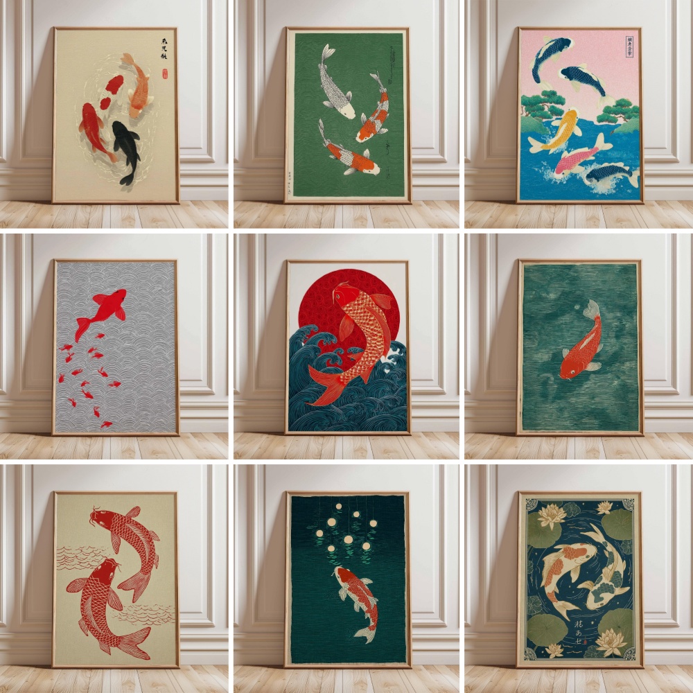 Pôster de Peixe Koi Japonês, P - Japanese Zen Lifestyle avaliação e preço