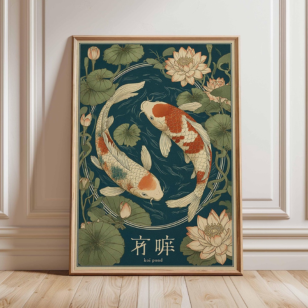 Pôster de Peixe Koi Japonês, P - Japanese Zen Lifestyle avaliação e preço