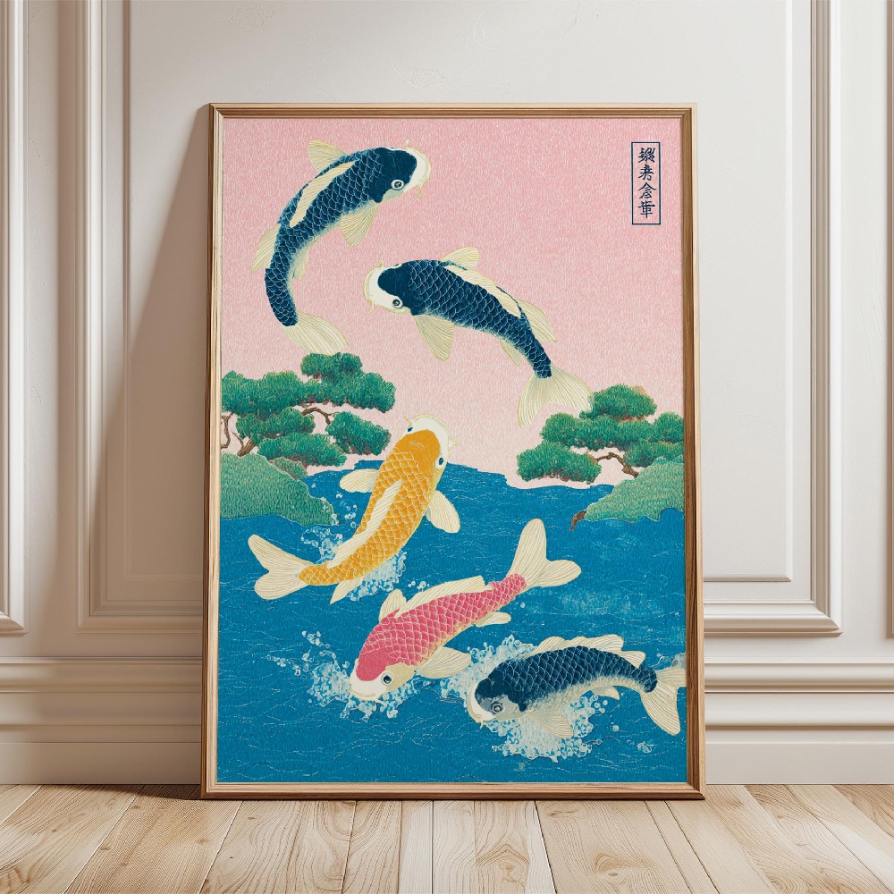 Pôster de Peixe Koi Japonês, P - Japanese Zen Lifestyle avaliação e preço